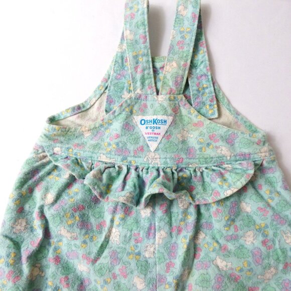 Vintage OshKosh B'Gosh Flannel Footed Overalls, Size 6-9 Months - Picture 3 of 3